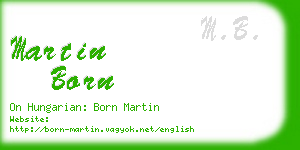 martin born business card